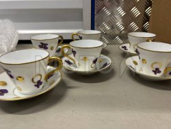 Чайные пары "BERNARDAUD Ueno gold".