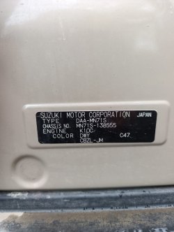 Легковой автомобиль SUZUKI XBEE HYBRID. Идентификационный номер (VIN): MN71S-138555.  Год выпуска:…